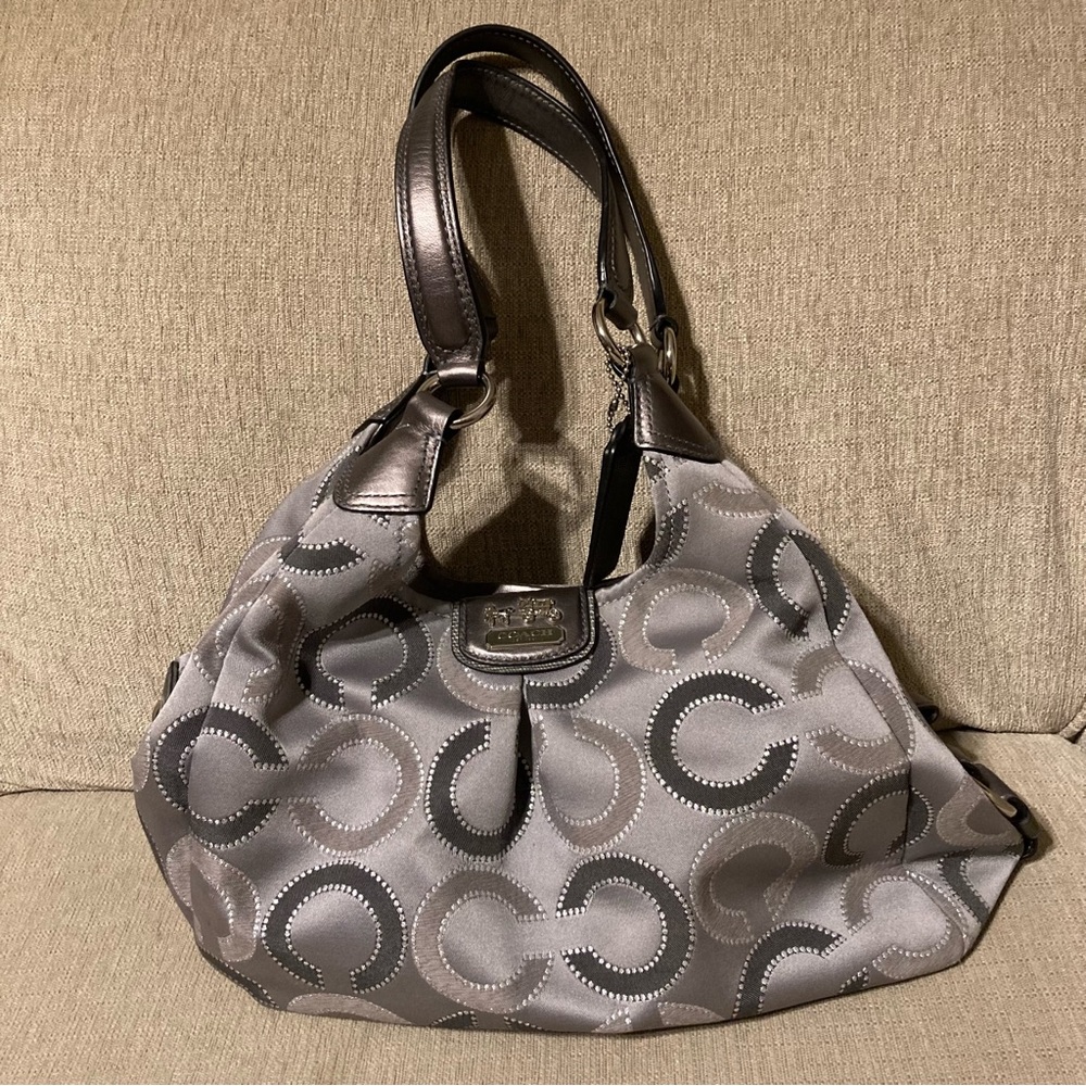 Coach Gray Signature Shoulder Bag